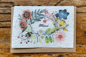 Les cartes de Lulu "Merci "(fleurs)